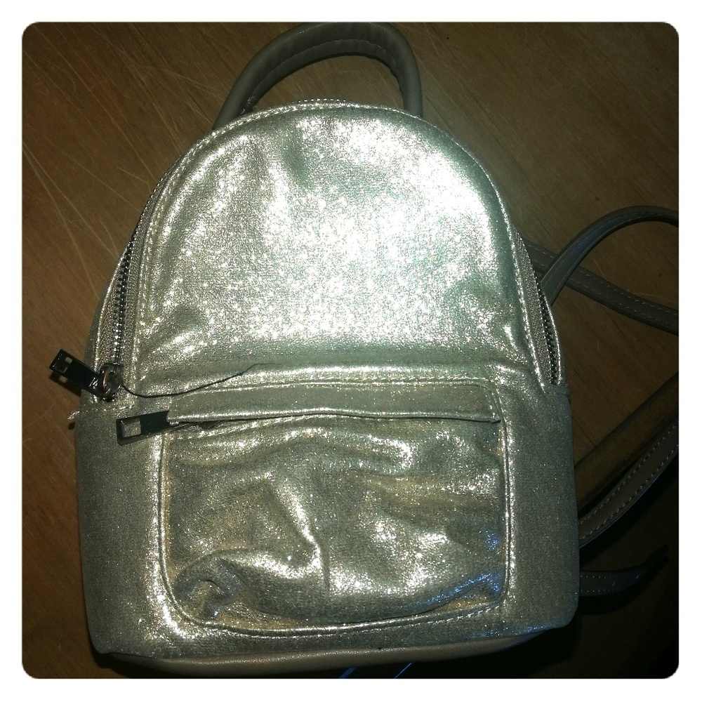 Gold mini backpack